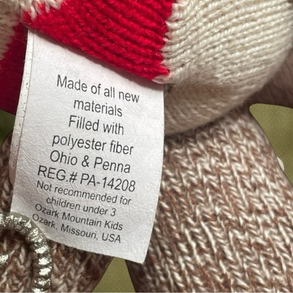 SOCK MONKEY! Adorable & USA Made In Ozark Missouri Cotton w/Polyester Fill - Picture 4 of 4
